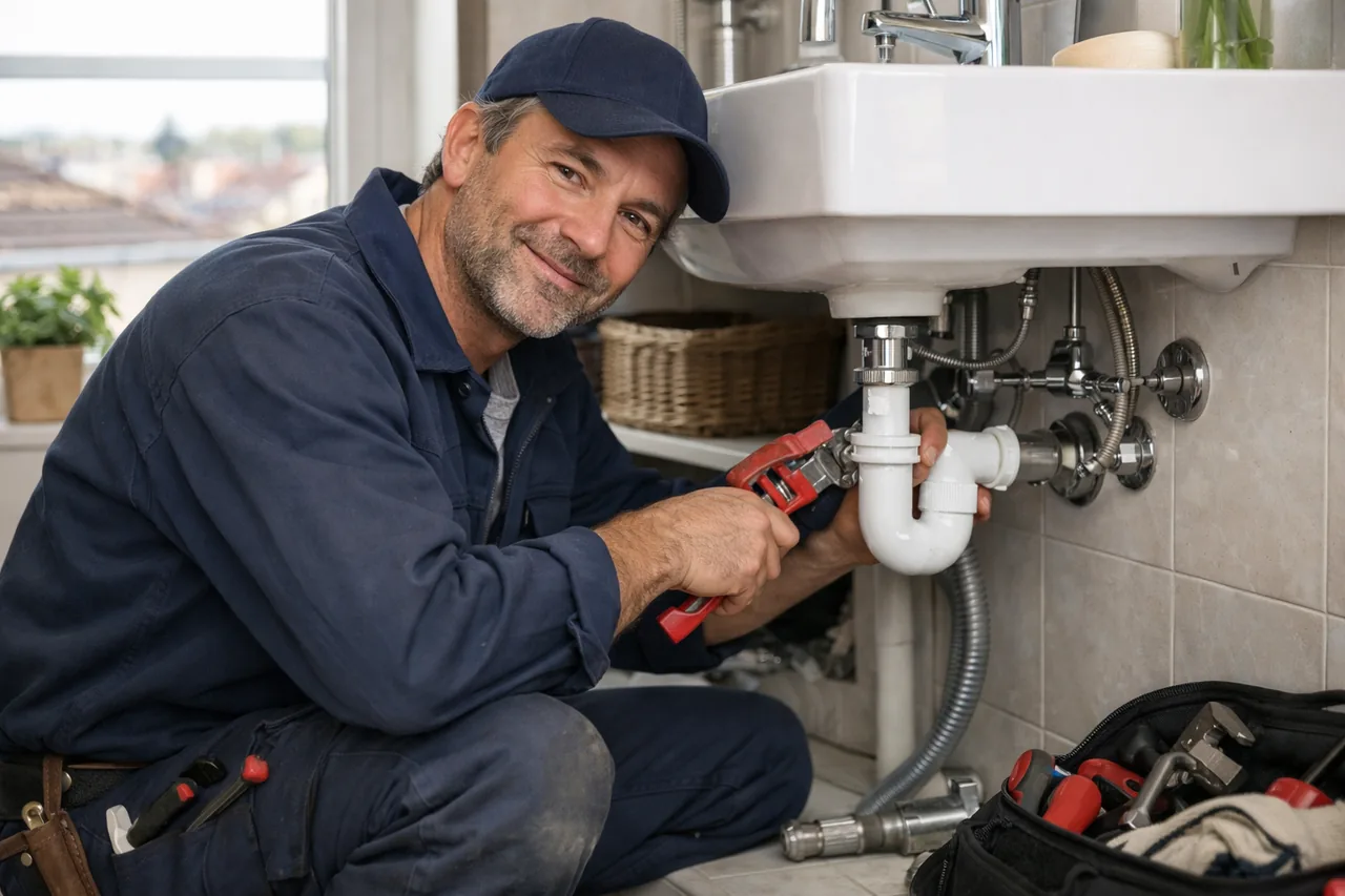 Intervention plombier à Arpajon : artisan au travail